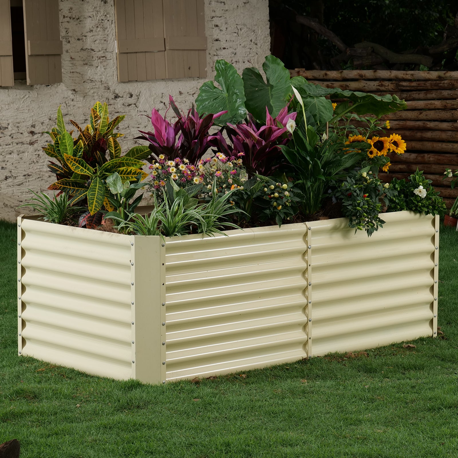 3-Pack 24" Tall Rectangular 8x4x2ft Galvanized Raised Garden Bed Kit