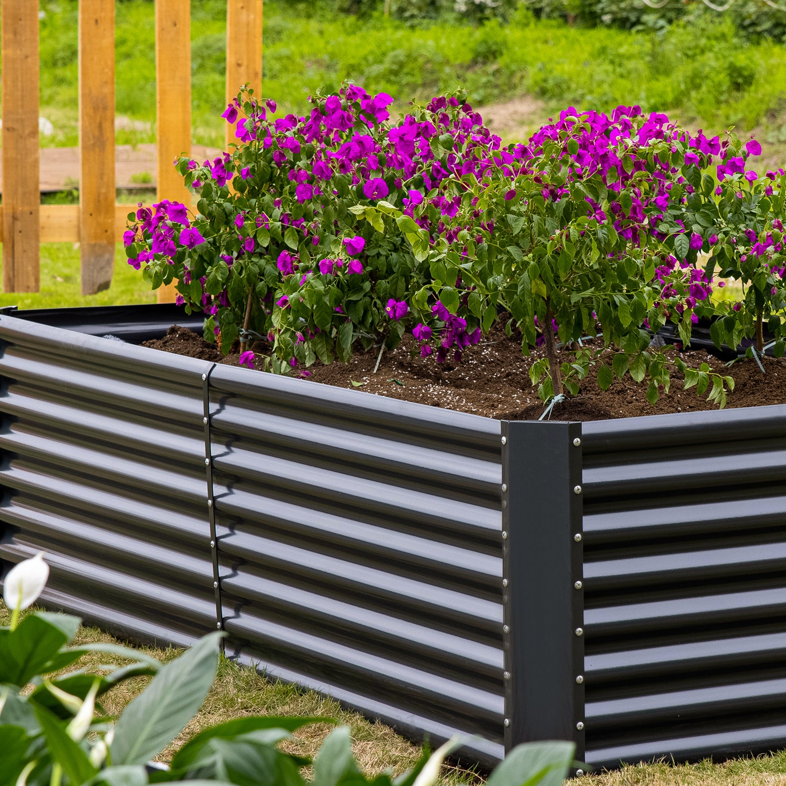3-Pack 24" Tall Rectangular 8x4x2ft Galvanized Raised Garden Bed Kit