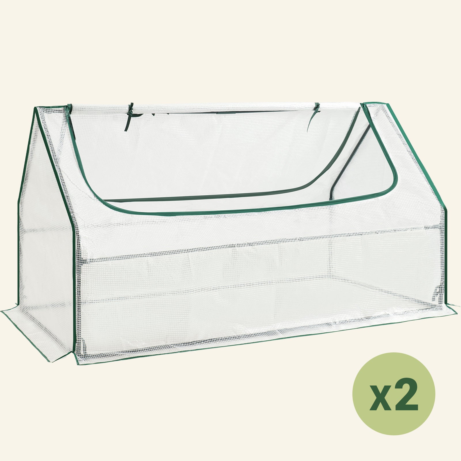 2 Pack 12" Tall Greenhouses for Rectangular Galvanized Raised Garden Bed