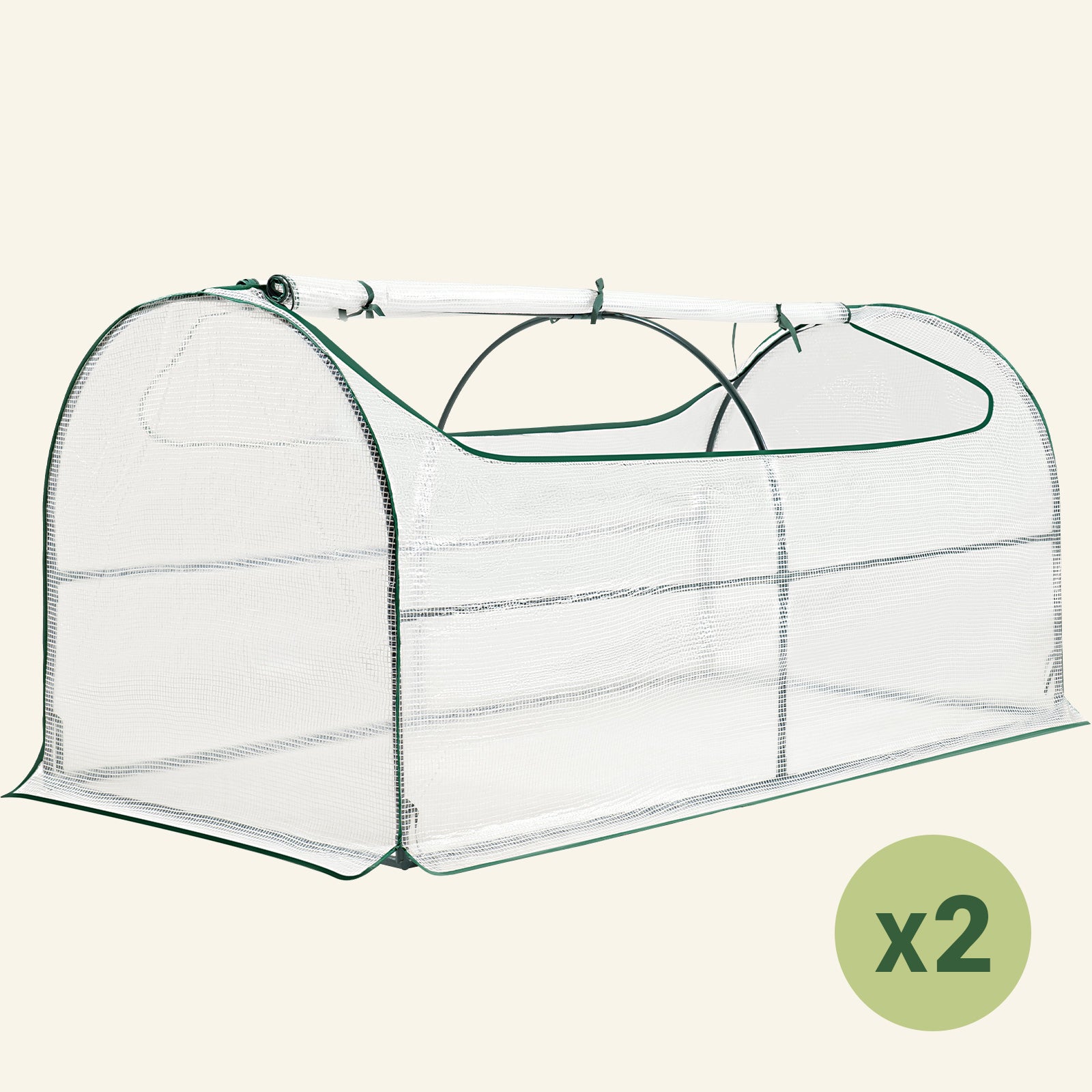 2 Pack 12" Tall Greenhouses for Oval Galvanized Raised Garden Bed