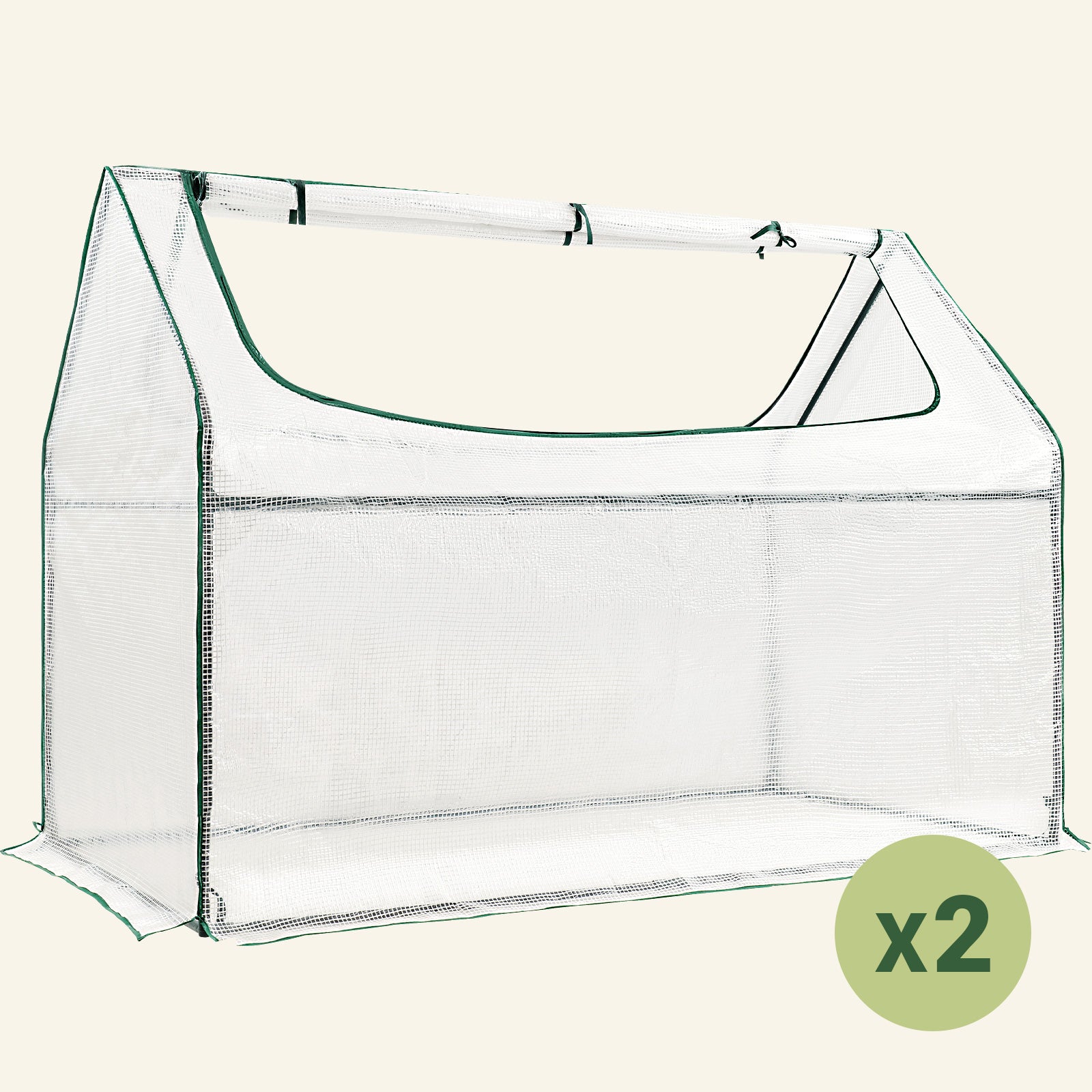 2 Pack 24" Tall Greenhouses for Rectangular Galvanized Raised Garden Bed