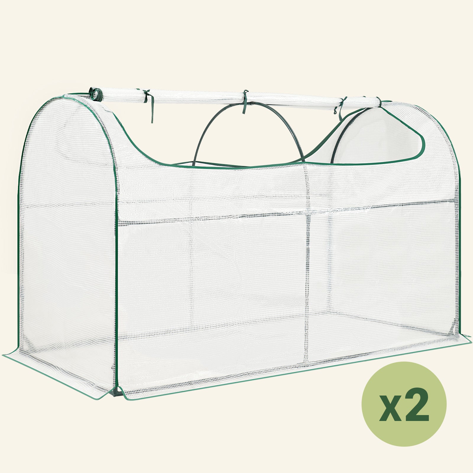 2 Pack 24" Tall Greenhouses for Oval Galvanized Raised Garden Bed